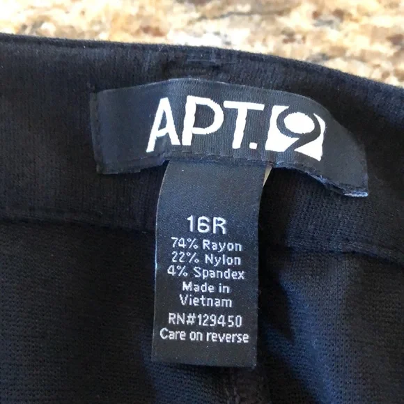 Apt 9 Black knit pants, size 14 , NWT jean cut - Picture 5 of 5
